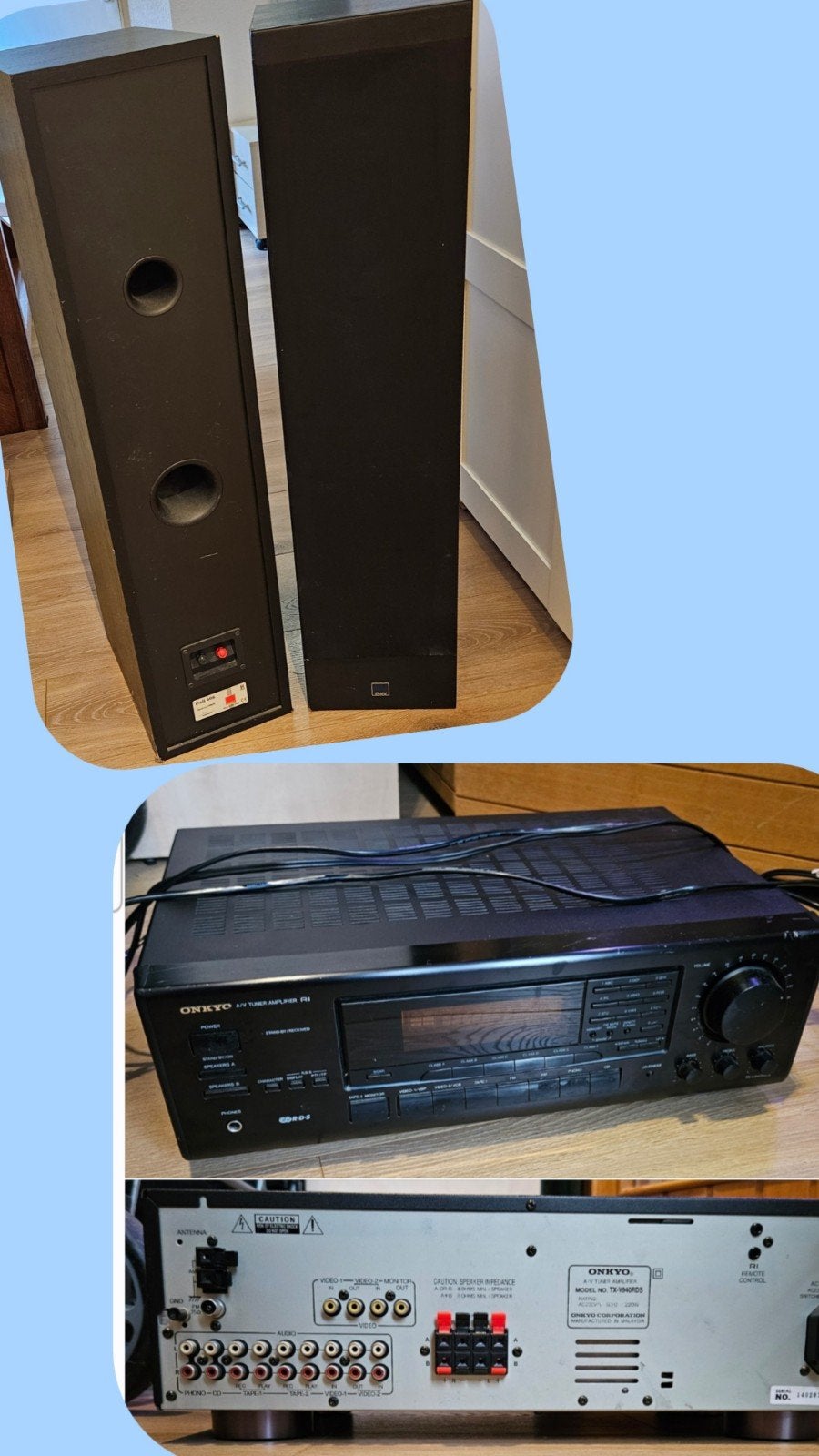 Onkyo TX-8440 A/V Tuner Versterker met DALI 606 Speakers, Ophalen, Vloerstaande luidspreker, Gebruikt, Basreflex