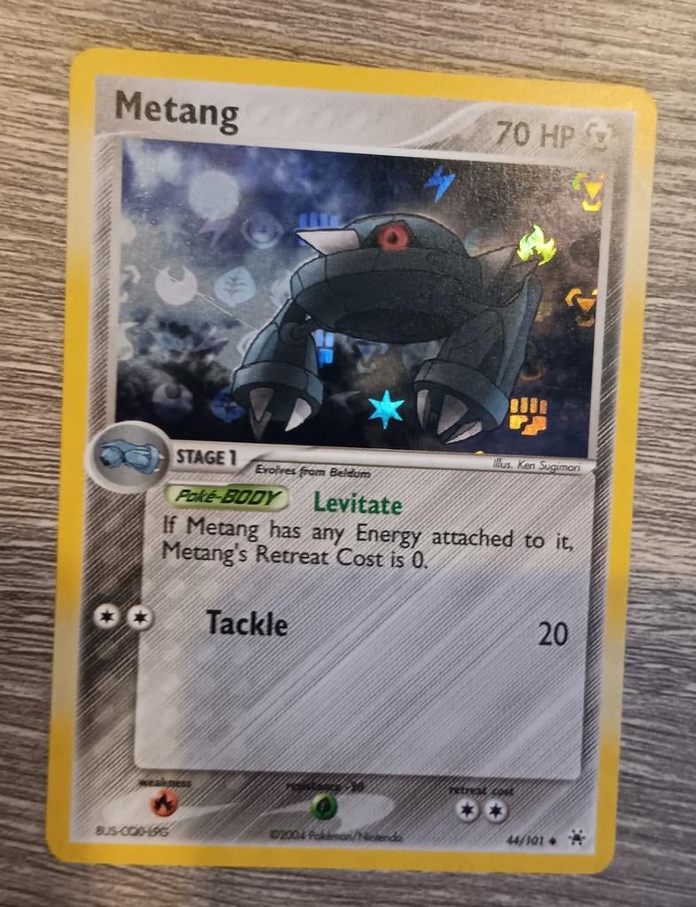 Metang rev.holo EX Firered & Leafgreen, Ophalen of Verzenden, Zo goed als nieuw, Losse kaart, Foil