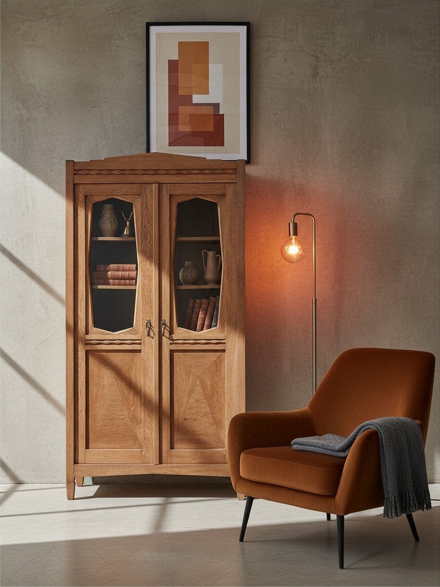 Art Deco Boekenkast / Vitrinekast, Antiek en Kunst, Ophalen