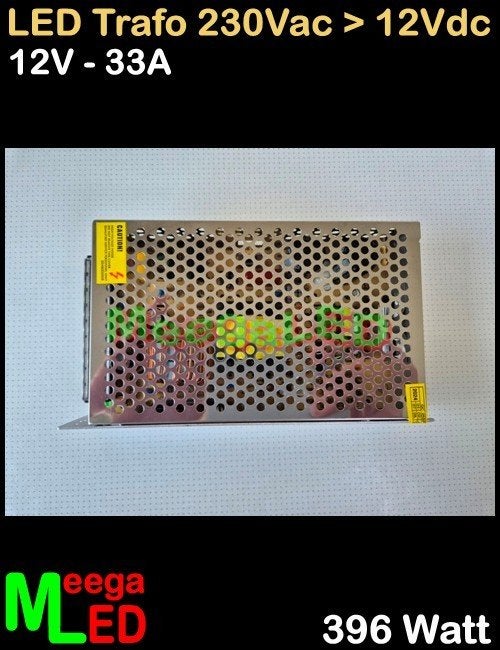 LED Trafo Voeding Adapter Driver 230V > 12V 33A = 396W - O, Metaal, Overige merken, Nieuw, Overige fittingen