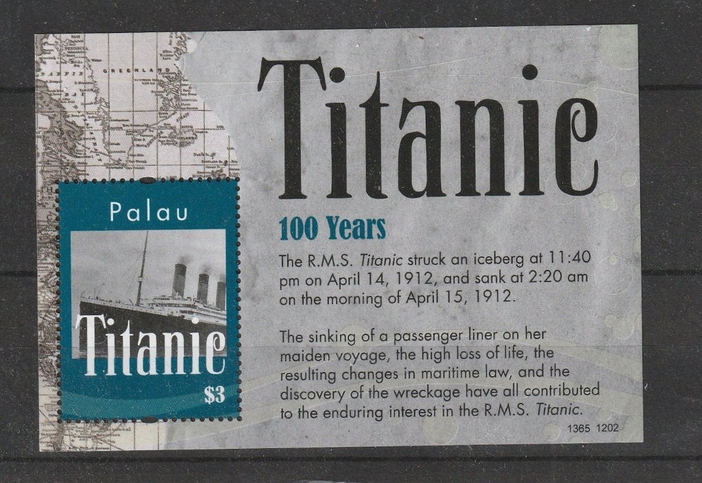 Palau 2012 Schepen Titanic, Verzenden, Postfris, Overige thema's