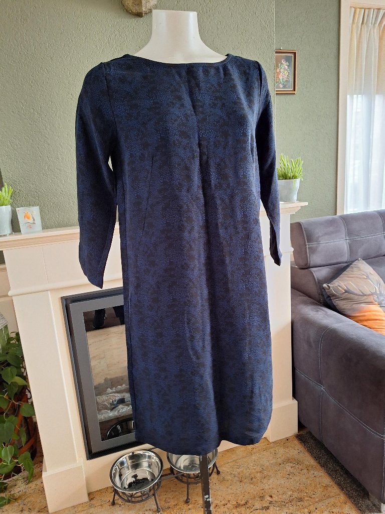 By Bar prachtige zwart blauwe jurk S 36 38, By bar, Verzenden, Zwart, Zo goed als nieuw