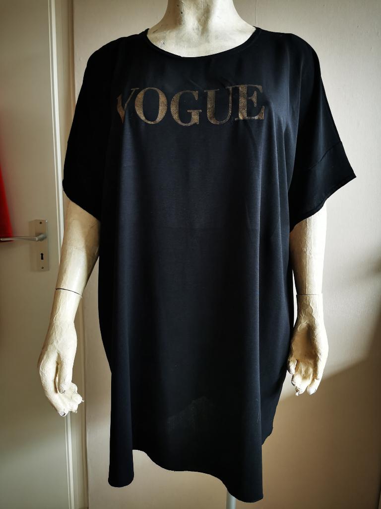376 .. zgan zwarte tuniek maat 50 - 52	- 54, Kleding | Dames, Grote Maten, Ophalen of Verzenden, Zo goed als nieuw, Zwart, Blouse of Tuniek
