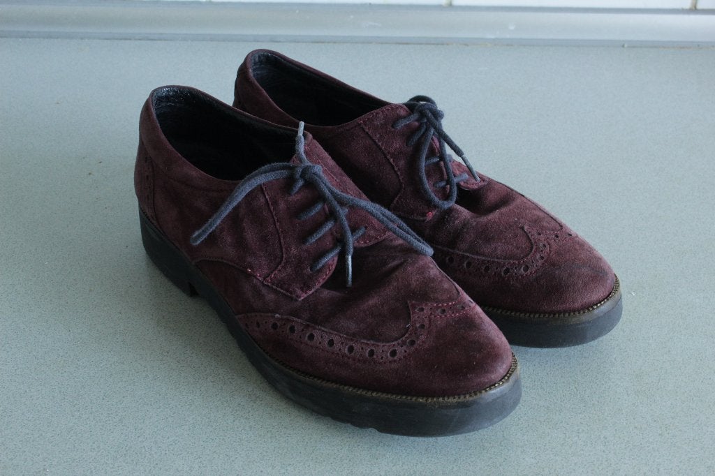 Bordeaux paarse suede schoenen, Overige typen, Ophalen of Verzenden, Dune London, Gedragen