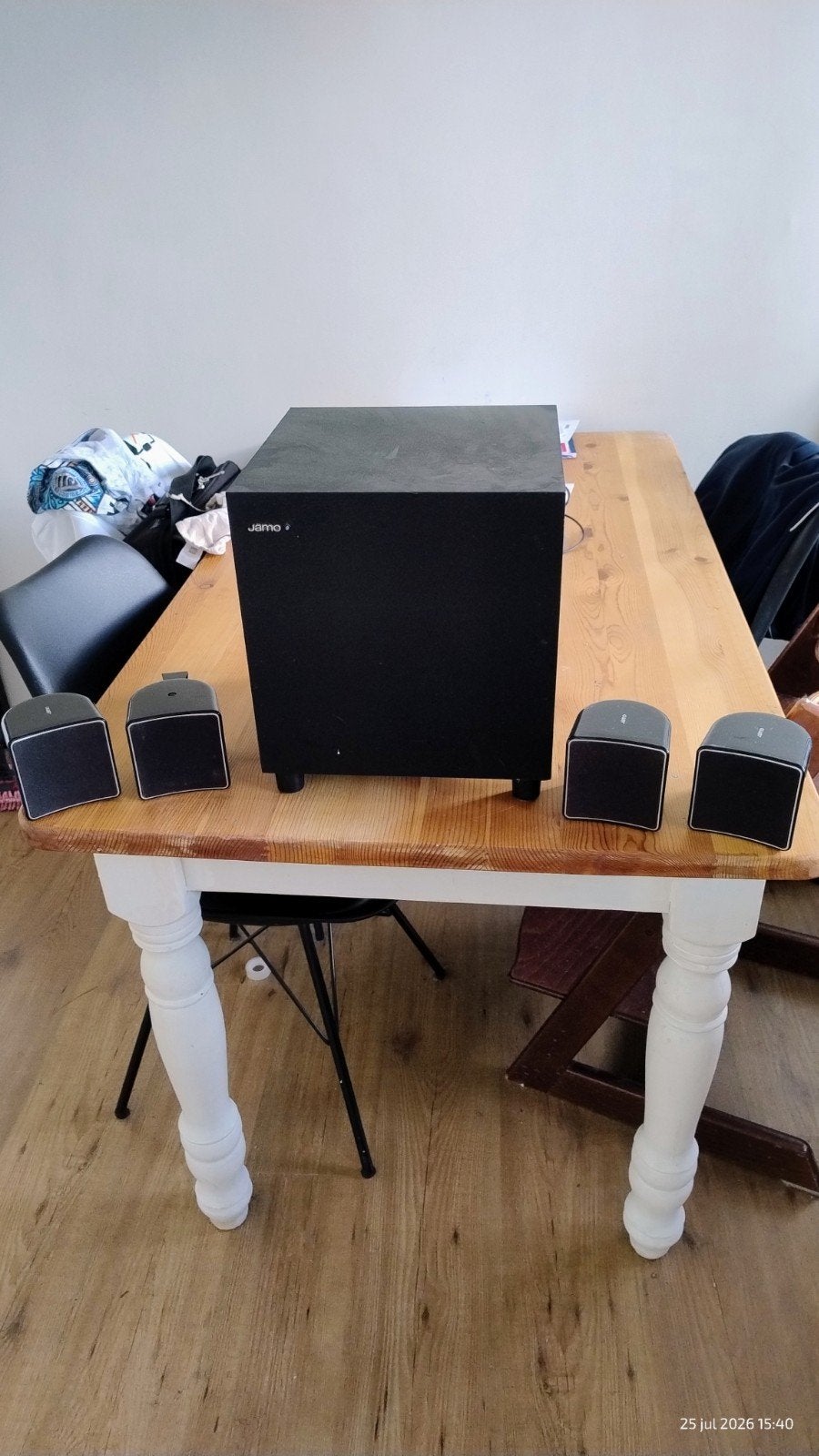 Jamo SUB 210 subwoofer met 4 satelliet speakers, Minder dan 40 watt, Overige spelers, Ophalen, Overige merken