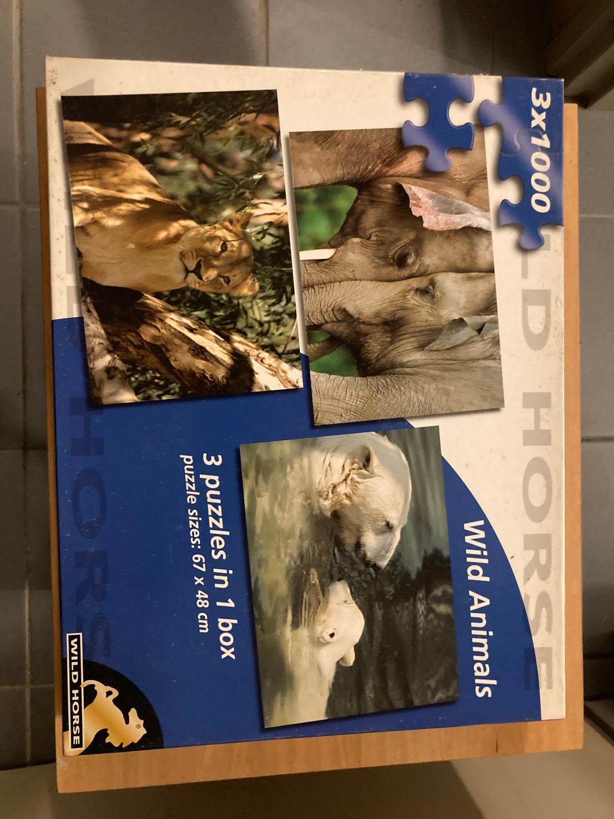 Wild Horse Legpuzzel 3x1000 stukjes - Wilde Dieren, Hobby en Vrije tijd, Ophalen of Verzenden, Meer dan 1500 stukjes, Zo goed als nieuw