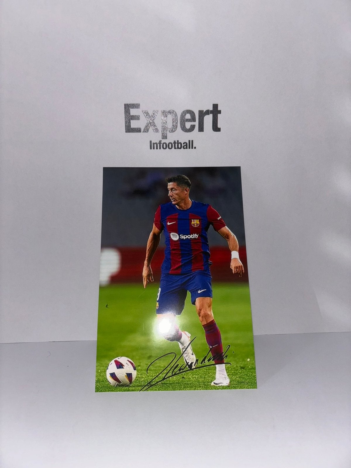 Lewandowski gesigneerde foto - FC Barcelona, Verzamelen, Ophalen of Verzenden, Nieuw, Buitenlandse clubs, Spelerskaart
