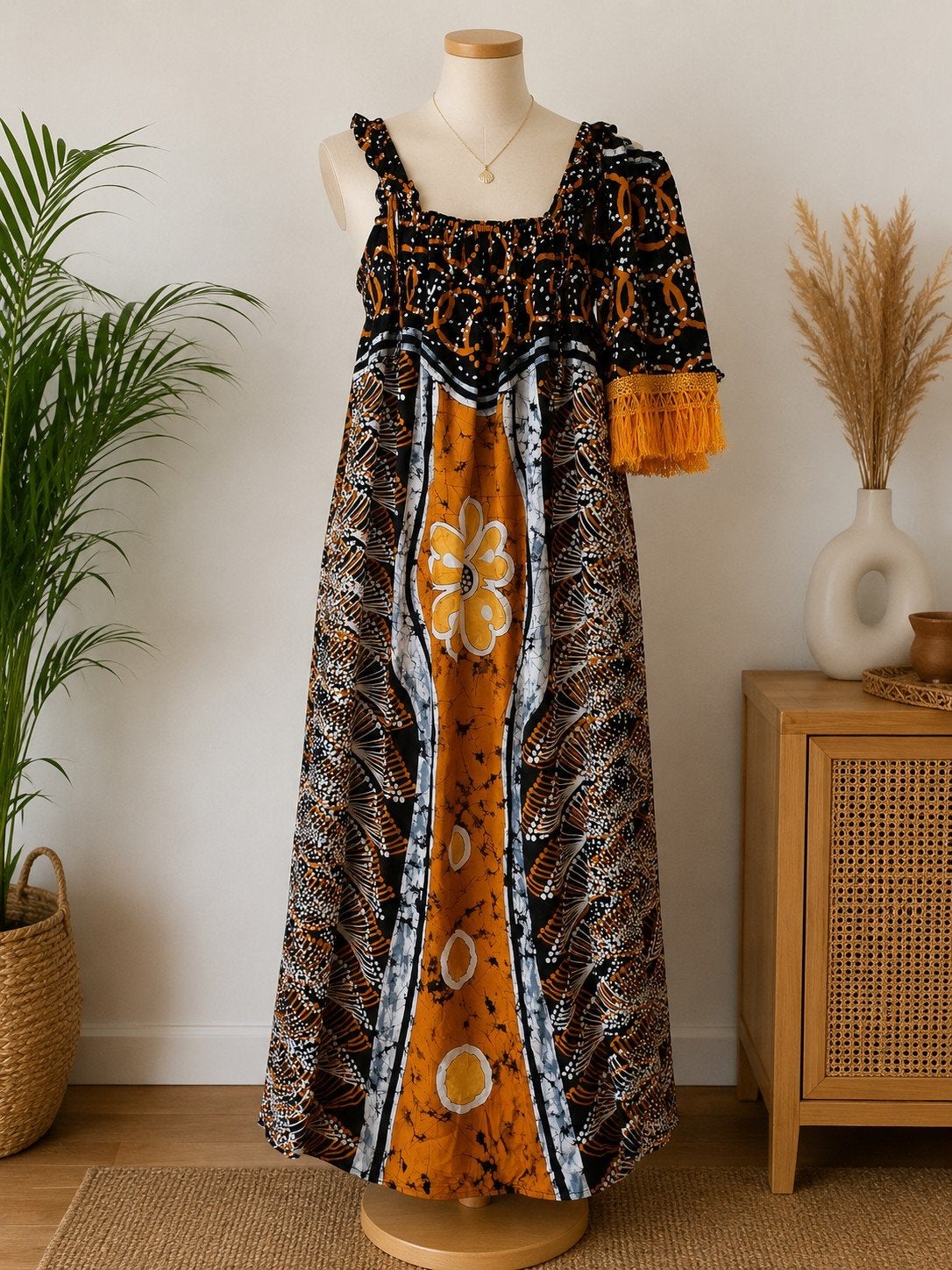 Afrikaanse Katoenen Jurk - One Size - Nieuw, Kleding | Dames, Meerkleurig, Maat 42/44 (L), Nieuw, Ophalen of Verzenden