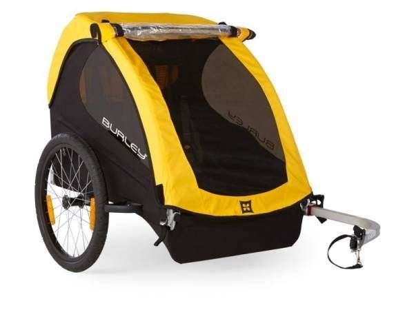 Lichtgewicht (9kg) fietskar - Burley Bee Double, Ophalen, Opvouwbaar, Kinderkar, 40 tot 60 kg