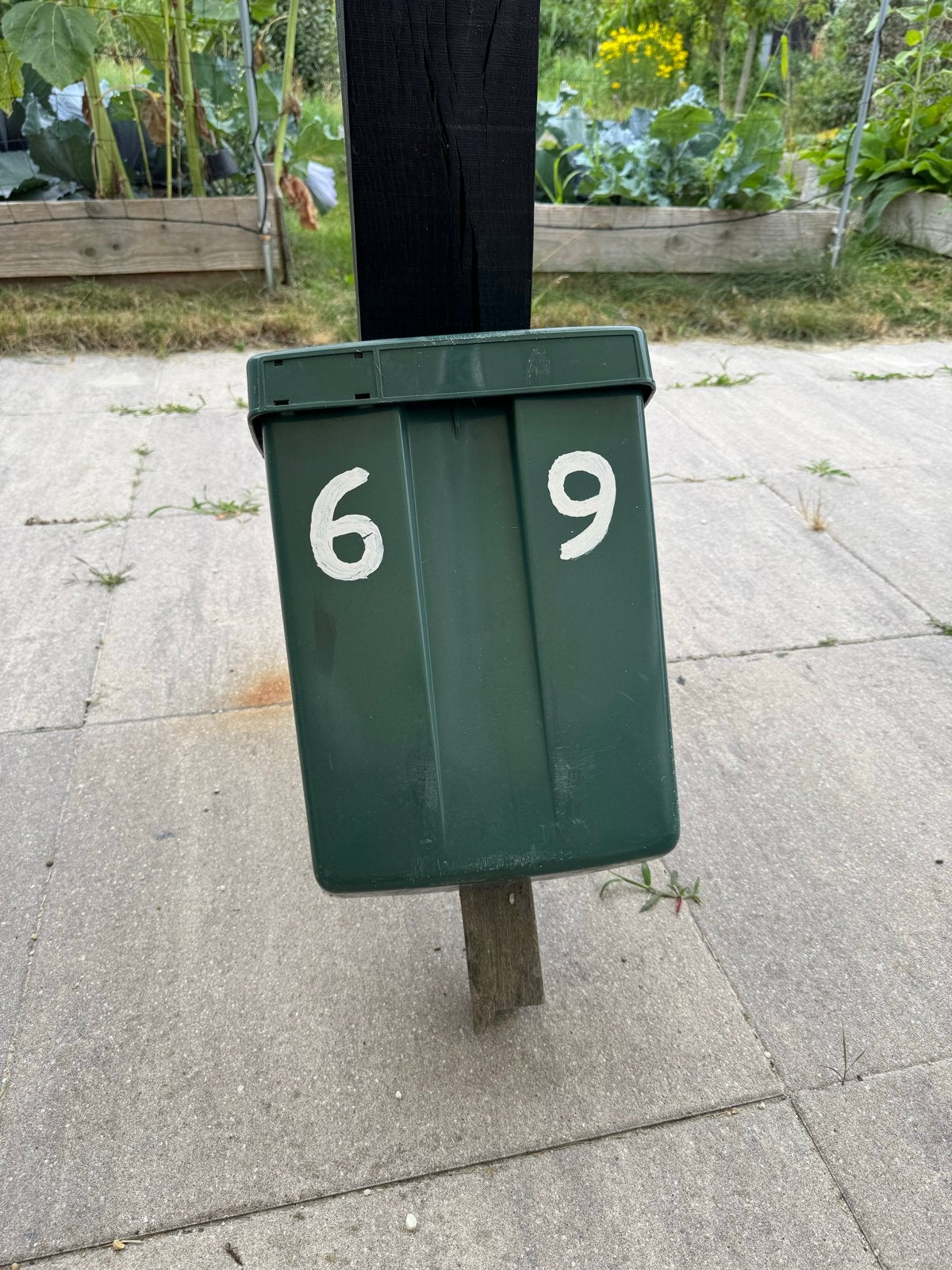 Groene PTT brievenbus, Tuin en Terras, Brievenbussen, Ophalen, Gebruikt, Kunststof, Staande brievenbus