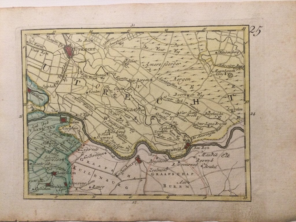 Utrecht, Vianen en Leerdam, JC Sepp, 1773 ., Antiek en Kunst, Cartografie, 19 cm, 13 cm, Blanco verso