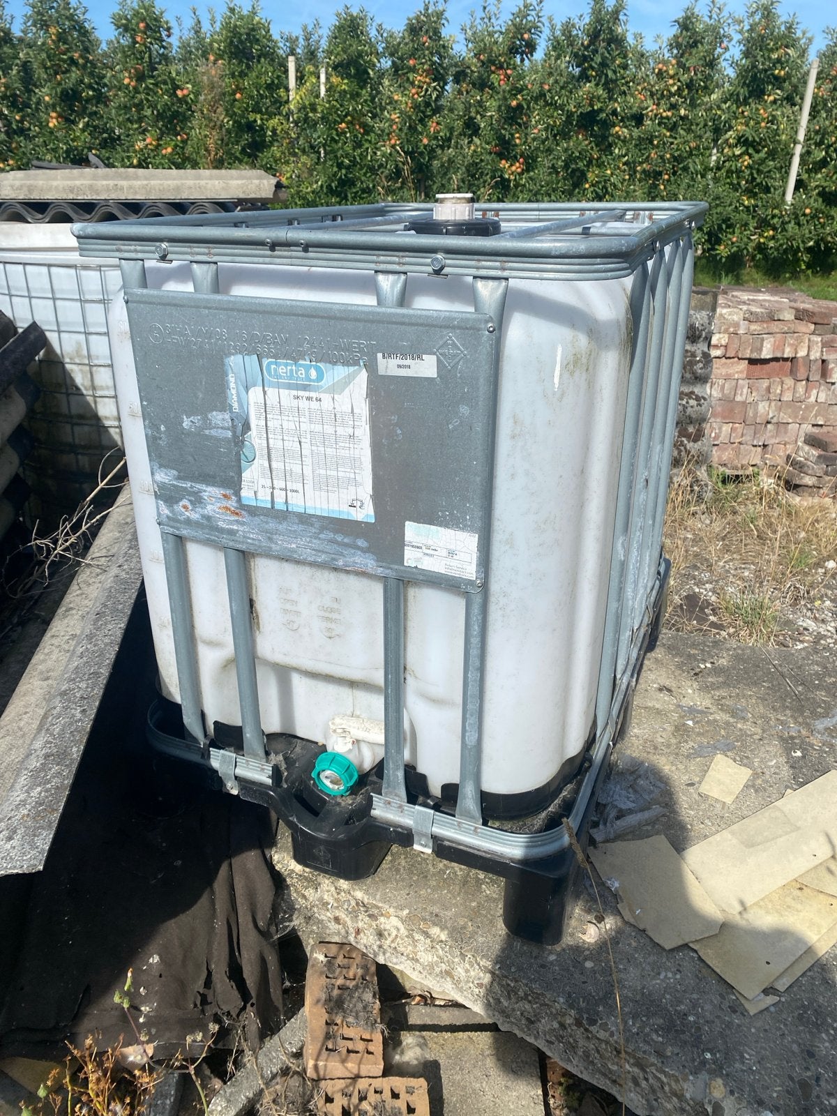 IBC container  2 stuks 1000 Liter!, Ophalen of Verzenden