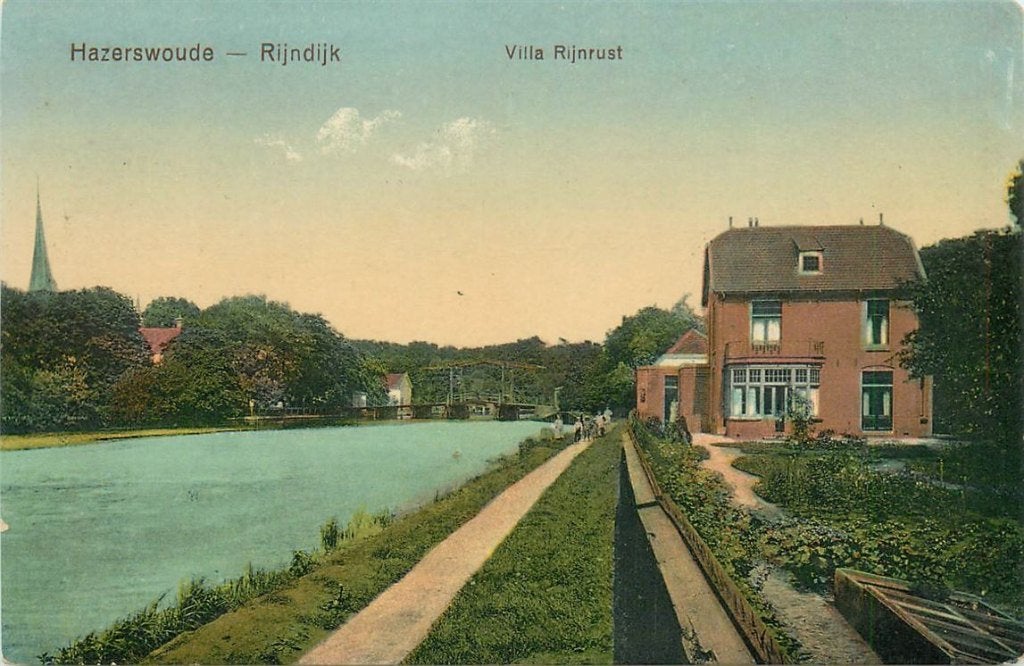 701-337-037 Hazerswoude Villa Rijnrust, Verzamelen, Ansichtkaarten | Nederland, Verzenden, Voor 1920, Zuid-Holland