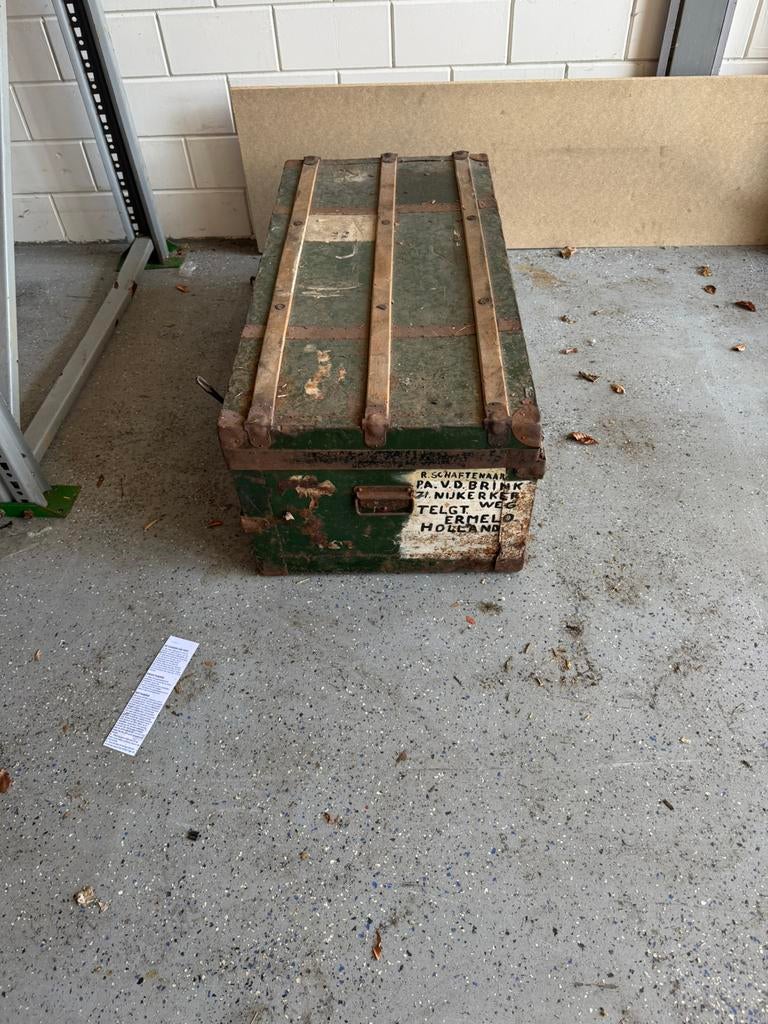 Mooie oude scheepskist, Huis en Inrichting, Woonaccessoires | Kisten, Ophalen, Overige materialen, Gebruikt, Minder dan 50 cm