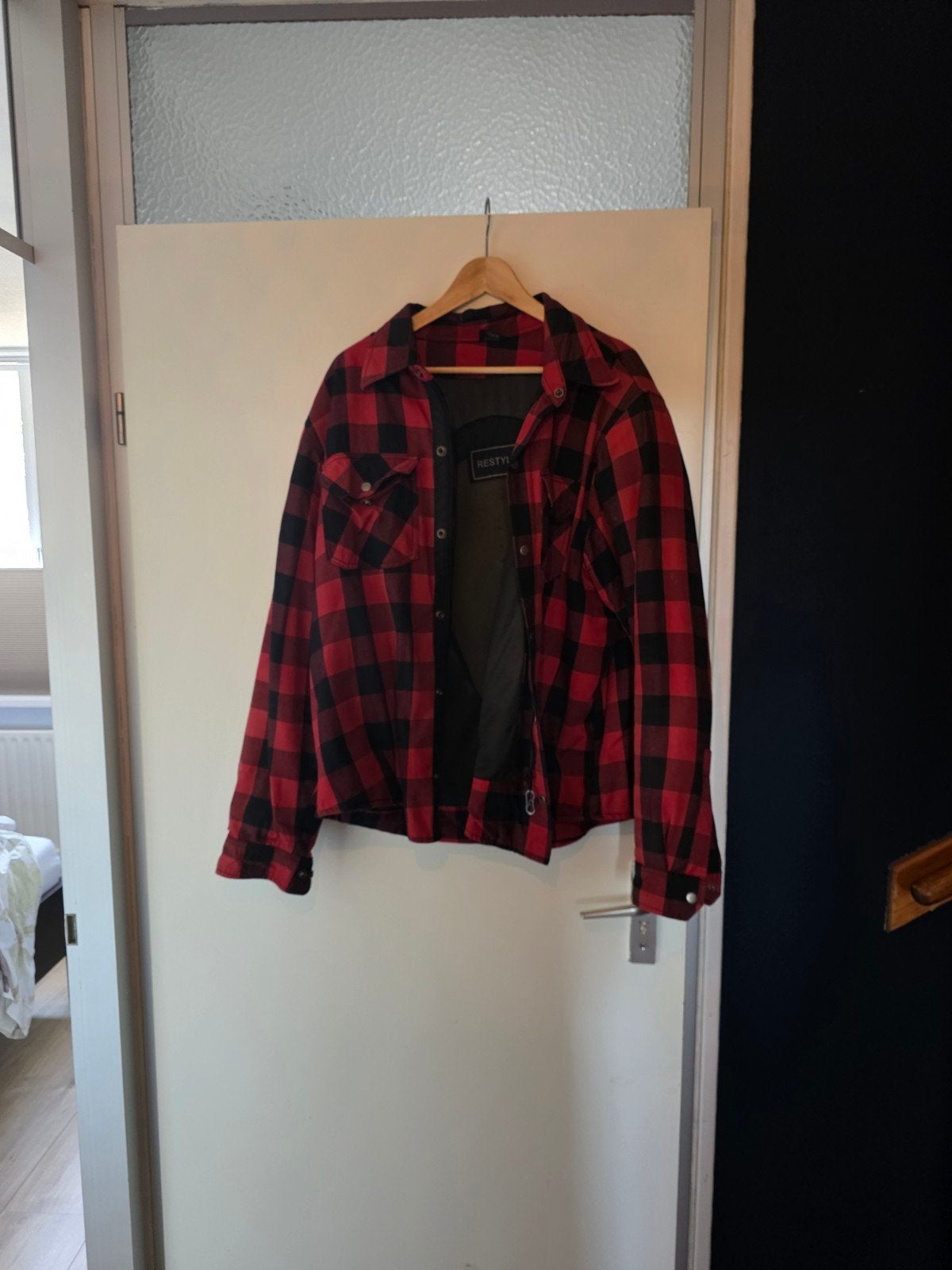 Restyle geruit overhemd jasje rood/zwart 5XL, 5×xl, Jas | textiel, Heren, Ophalen of Verzenden