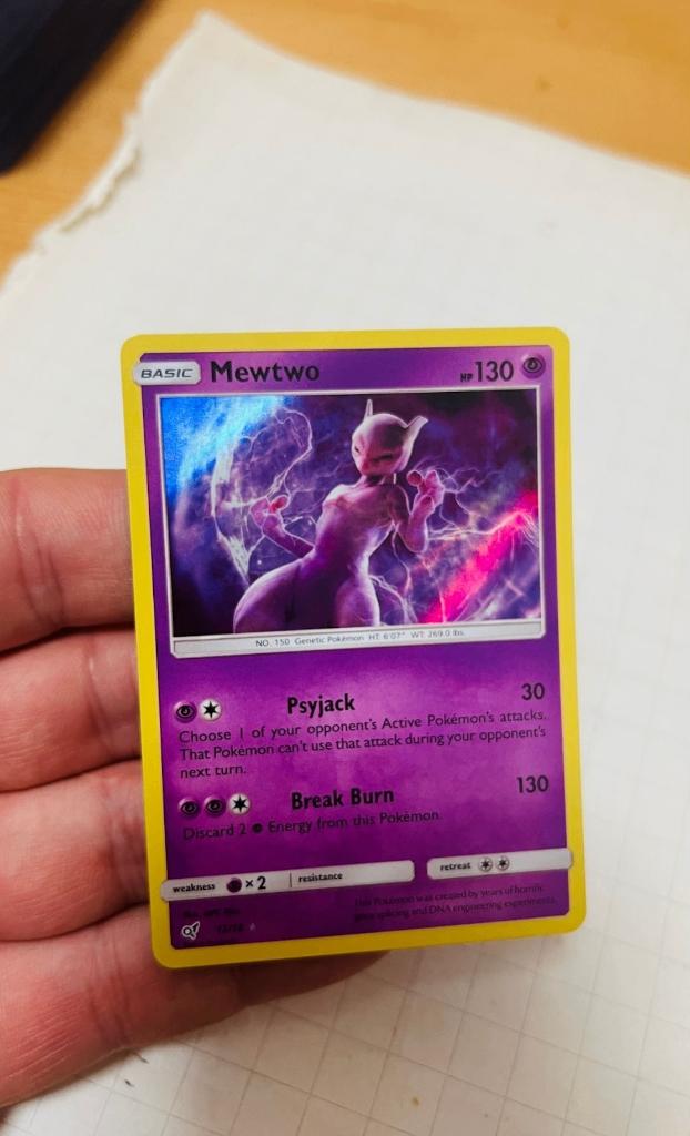 Mewtwo 12/18 Holo Detective Pikachu Pokemon, Verzenden, Zo goed als nieuw, Losse kaart, Foil