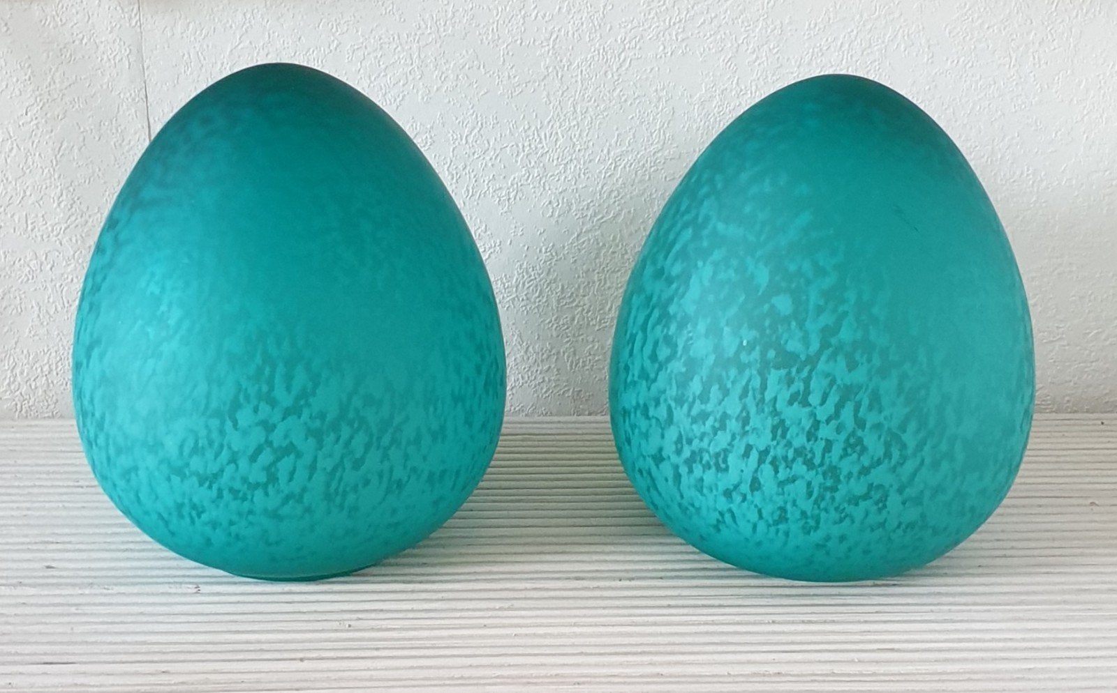 2 x Vintage glazen eierlamp frosted glass egglamp, Vintage, 20 cm, E14 (klein), Ophalen of Verzenden