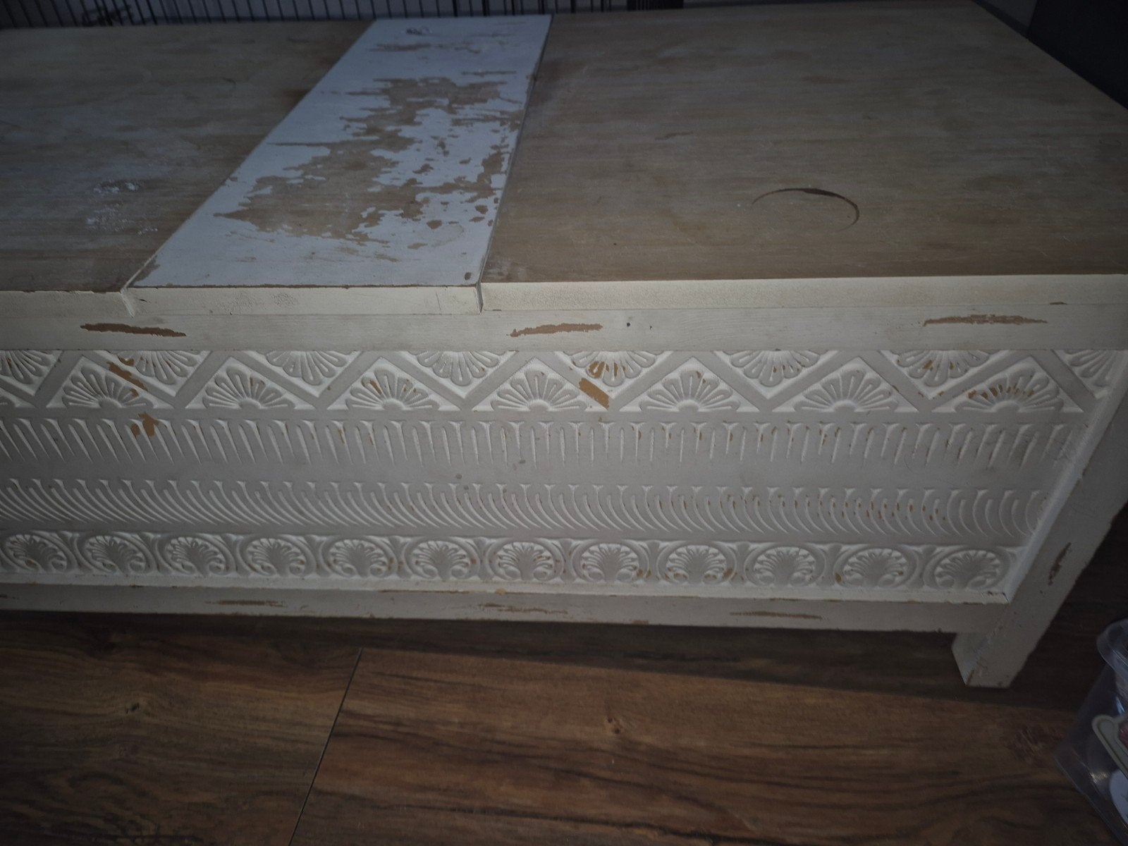 Salontafel met opbergruimte - Vintage look, Gebruikt, 100 tot 150 cm, Vintage, Shabby Chic, Overige houtsoorten