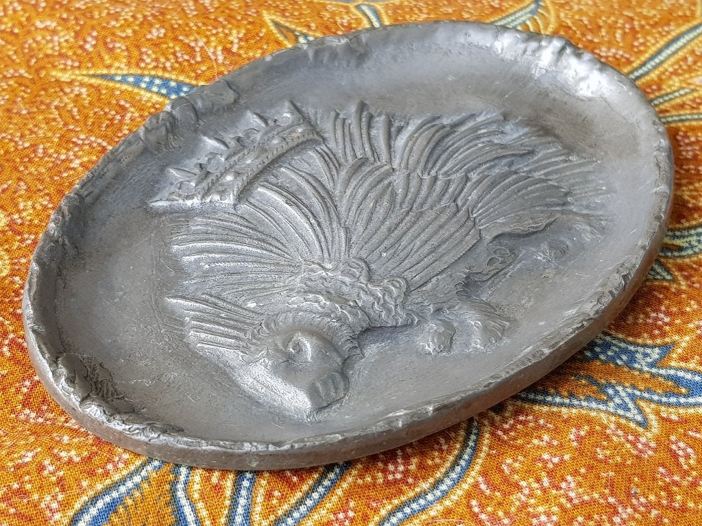 Mooi zeldzaam antiek tinnen schaaltje uit Frankrijk 12 cm., Ophalen of Verzenden