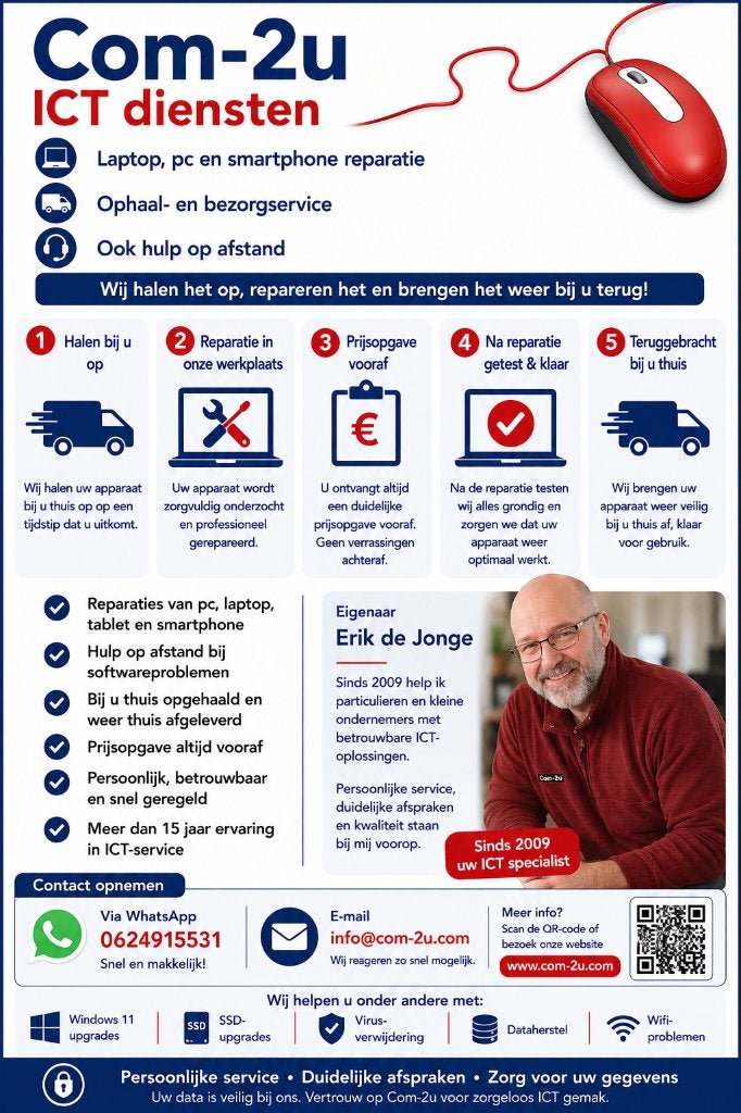 Computer reparatie | Laptop reparatie | Hulp op afstand |, Diensten en Vakmensen, Computer en Internet experts, Ook voor bedrijven