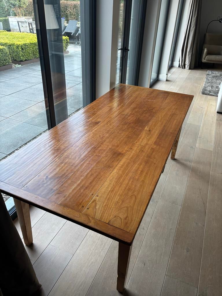 Houten eetkamertafel met lades, Huis en Inrichting, Tafels | Eettafels, Ophalen, Gebruikt, 50 tot 100 cm, 150 tot 200 cm