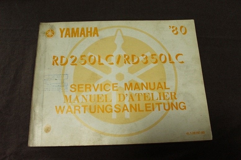 Yamaha RD250 LC RD350LC 1980 motorcycle service manual, Ophalen of Verzenden, Yamaha