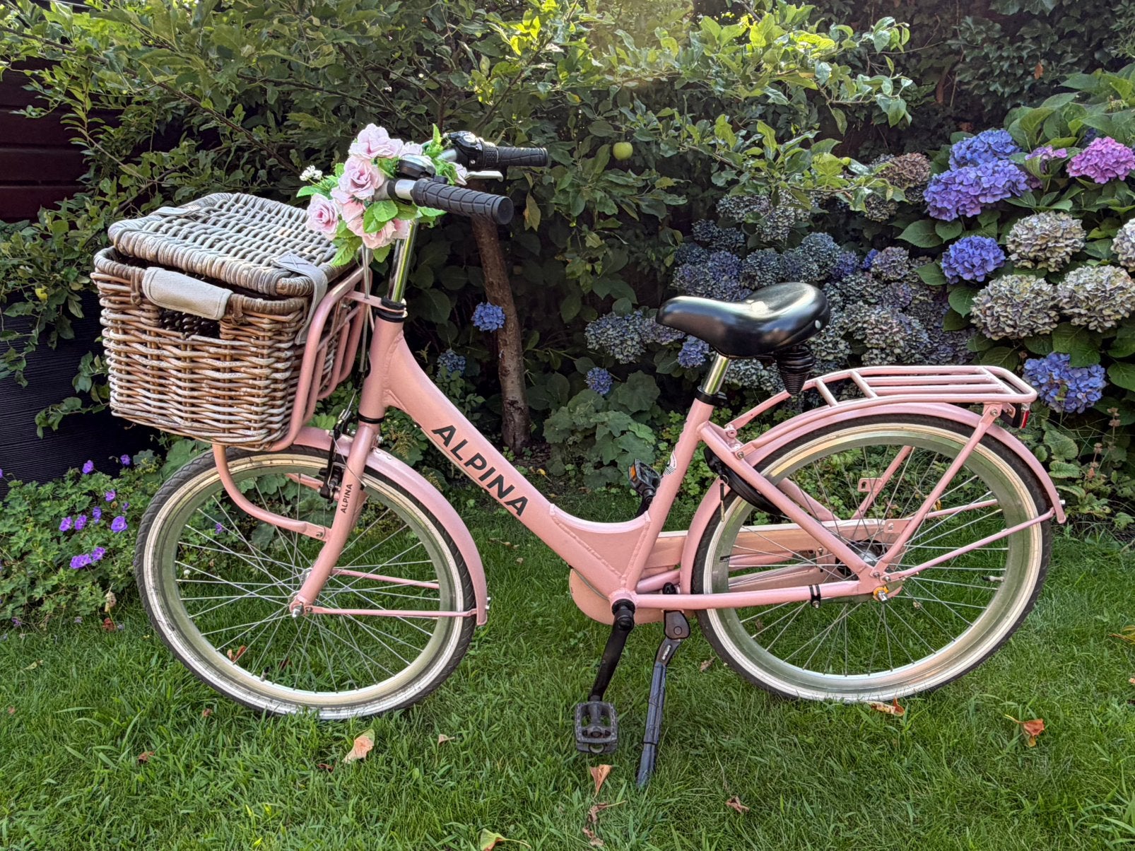 Alpina meisjesfiets 24 inch - oudroze, Ophalen, Terugtraprem, Handrem, Gebruikt