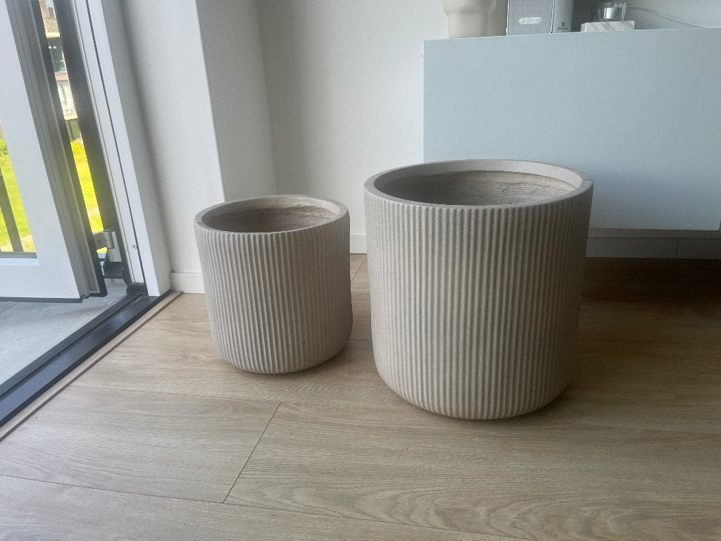 Plantenbak/ bloempot, Ophalen, Steen, Minder dan 60 cm, Rond