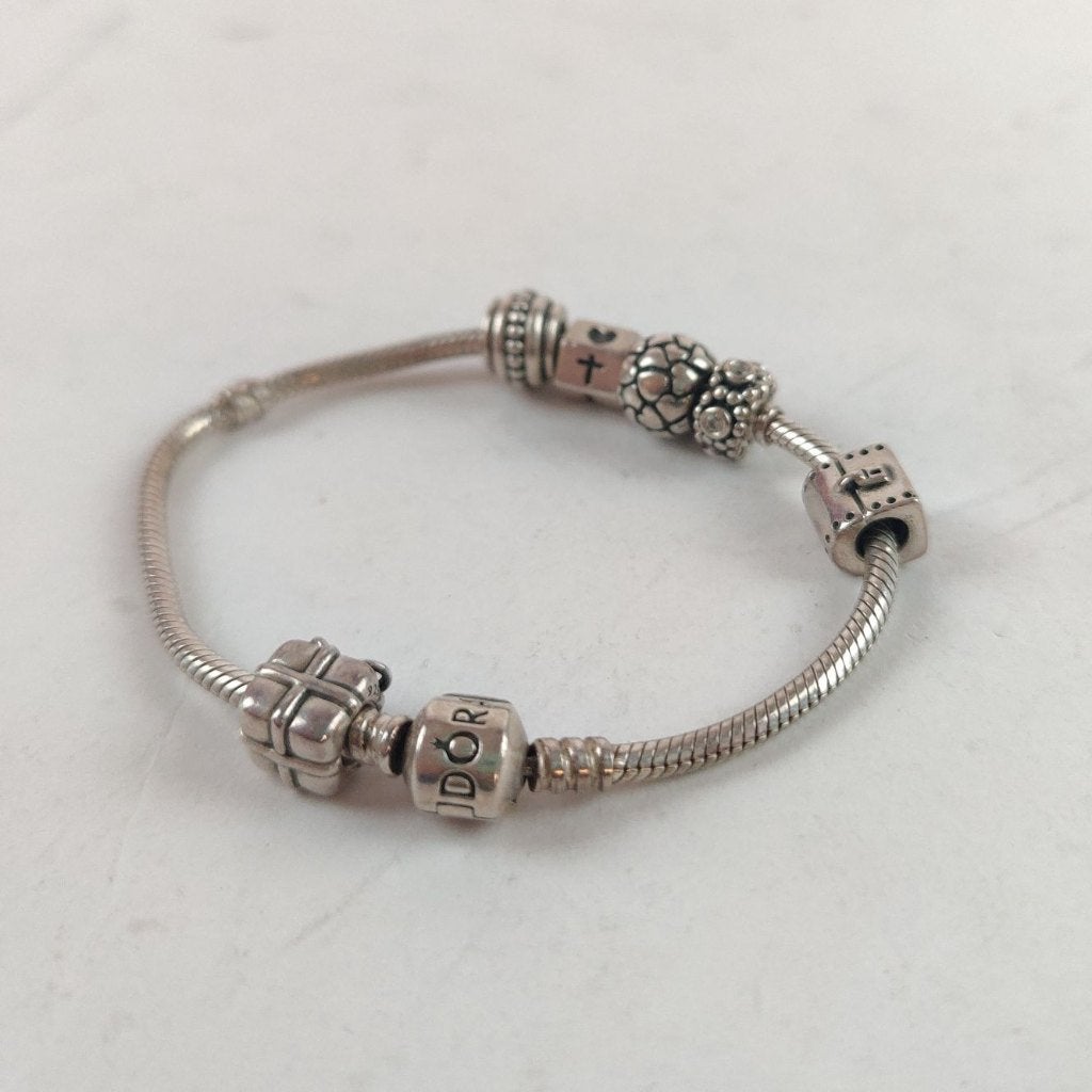 Pandora armband + 6 bedels 16cm || Nu voor maar €69.99!, Pandora, Ophalen of Verzenden, Zo goed als nieuw, X