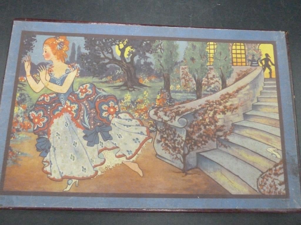 Antieke sprookjespuzzel Assepoester, Antiek en Kunst, Ophalen of Verzenden