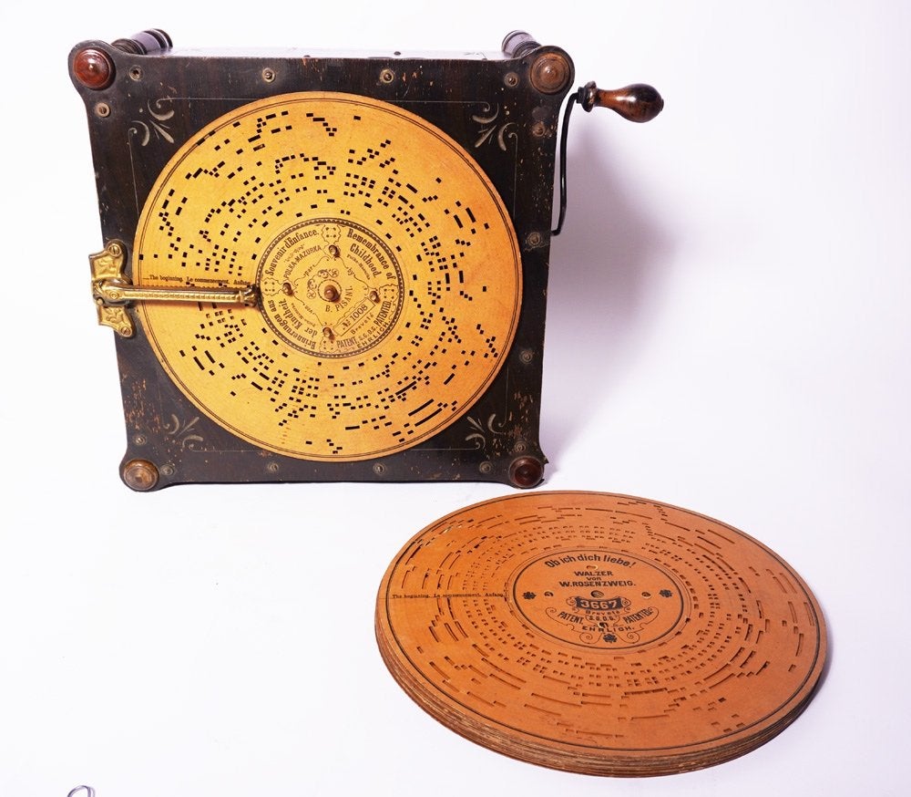 Ariston draaiorgeltje speeldoos met platen, Ophalen of Verzenden