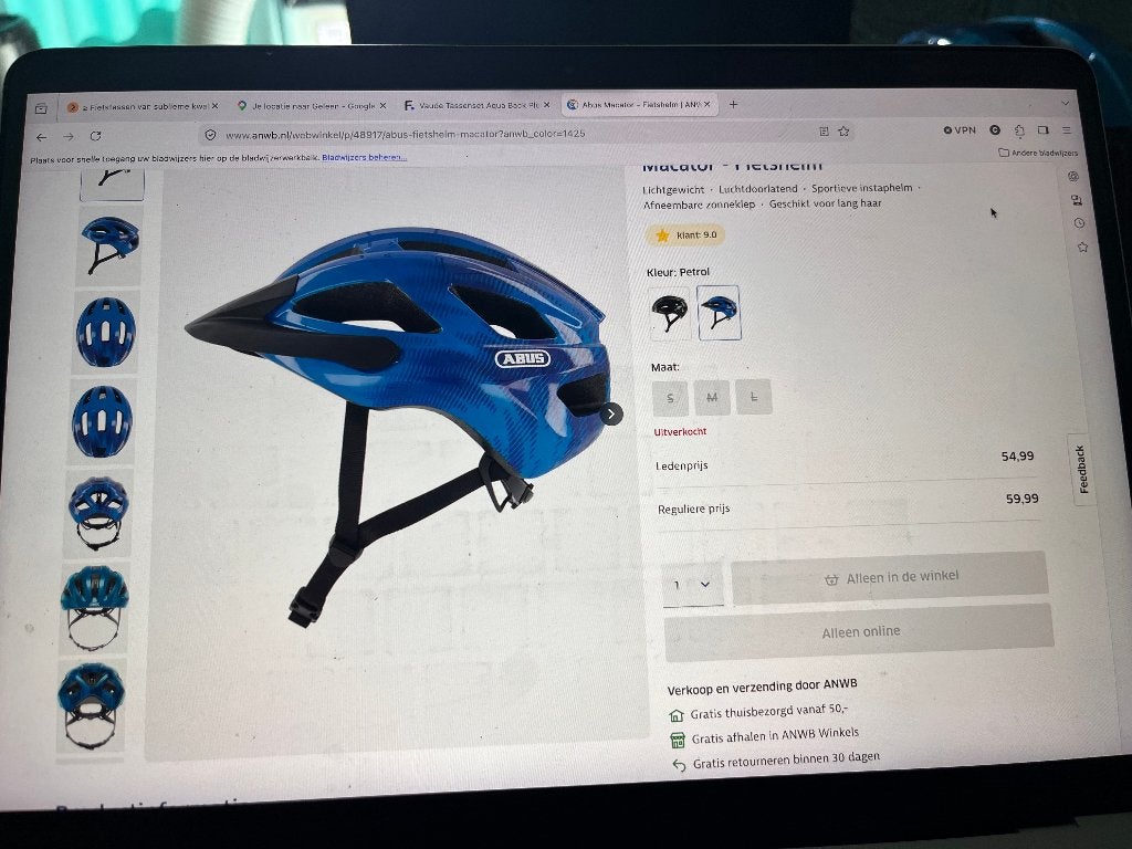 fietshelm ABUS, Fietsen en Brommers, Fietsaccessoires | Fietshelmen, Ophalen, Abus fietshelm, Heer, Nieuw