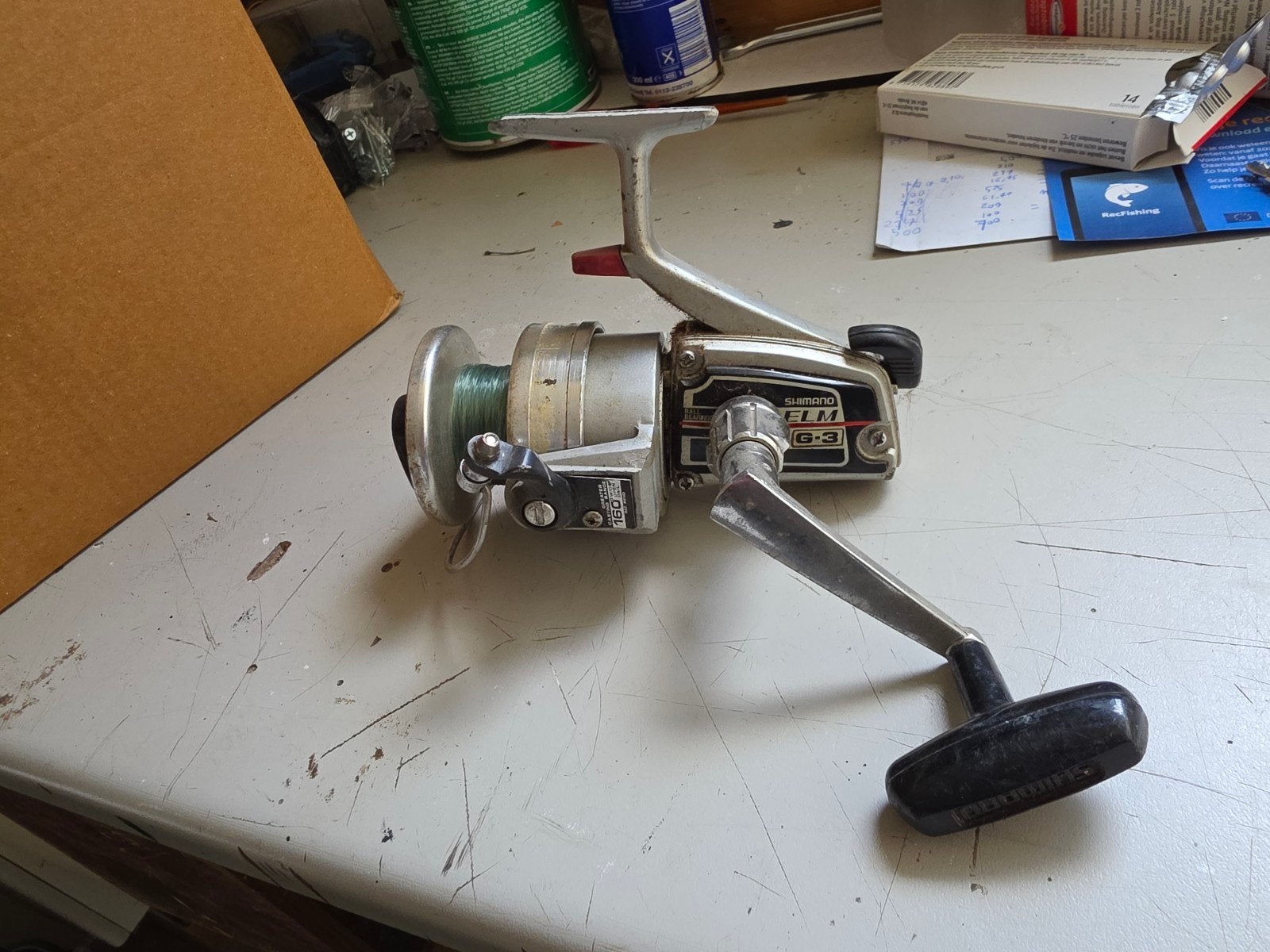 Vintage kunstaas en molens Shimano Elm G-3  ABU Cardinal 55, Ophalen of Verzenden, Gebruikt, Molen