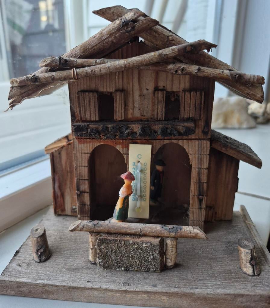 Antiek weerhuisje met thermometer, Antiek en Kunst, Ophalen