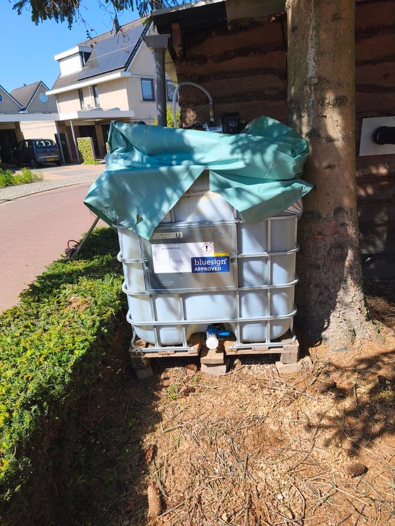 IBC Tank 1000L met Nieuwe Hoes en Overloop, Ophalen, Gebruikt