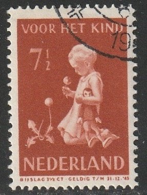 Nederland 1940 378 Kind 7,5c, Gest, Ophalen of Verzenden, T/m 1940, Gestempeld
