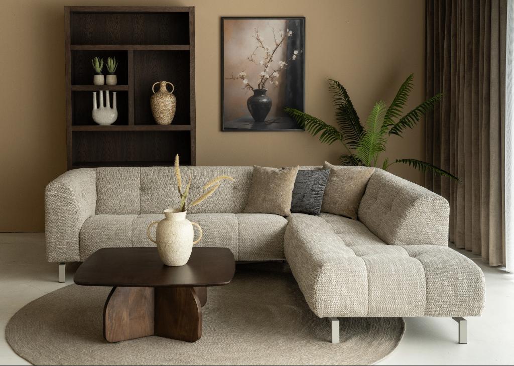 Vakkenbank Hoekbank Japandi met beige poot **Nieuw!!**, Japandi, 250 tot 300 cm, Hoekbank, Nieuw