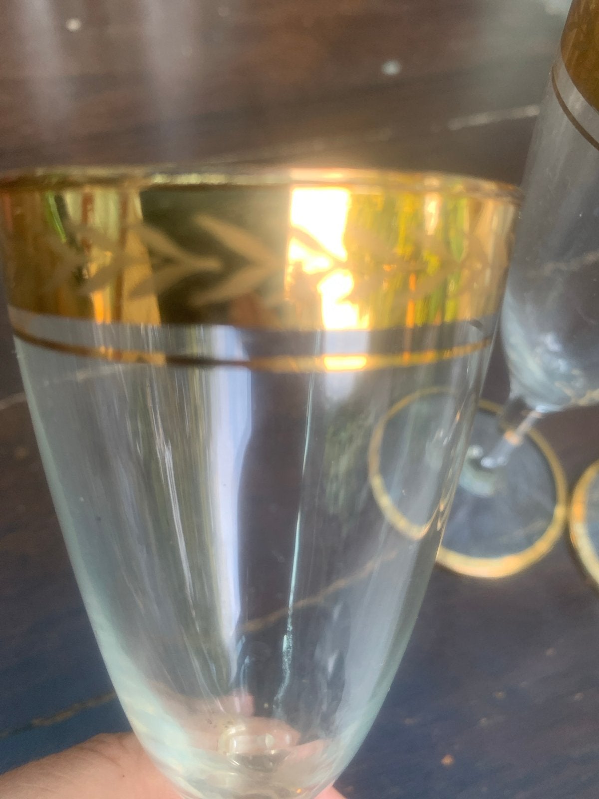 3 Vintage Glazen met Gouden Rand, Antiek en Kunst, Antiek | Glas en Kristal, Ophalen of Verzenden