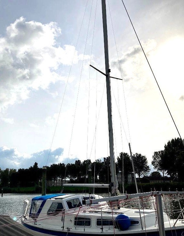 Verlengde LM 27 mast met rolfokmechanisme + giek, Ophalen, Gebruikt, Tuigage en Masten, Zeilboot