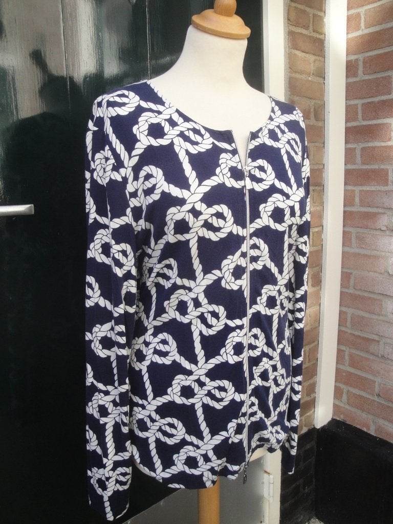 GERRY WEBER Blauw/wit vestje maat L, Blauw, Maat 42/44 (L), Ophalen of Verzenden, Zo goed als nieuw