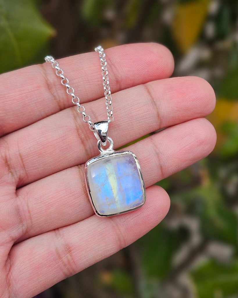 Maansteen Ketting Mitra - Echt Zilver, Verzenden, Info@lavicollection.com, Nieuw, Met edelsteen