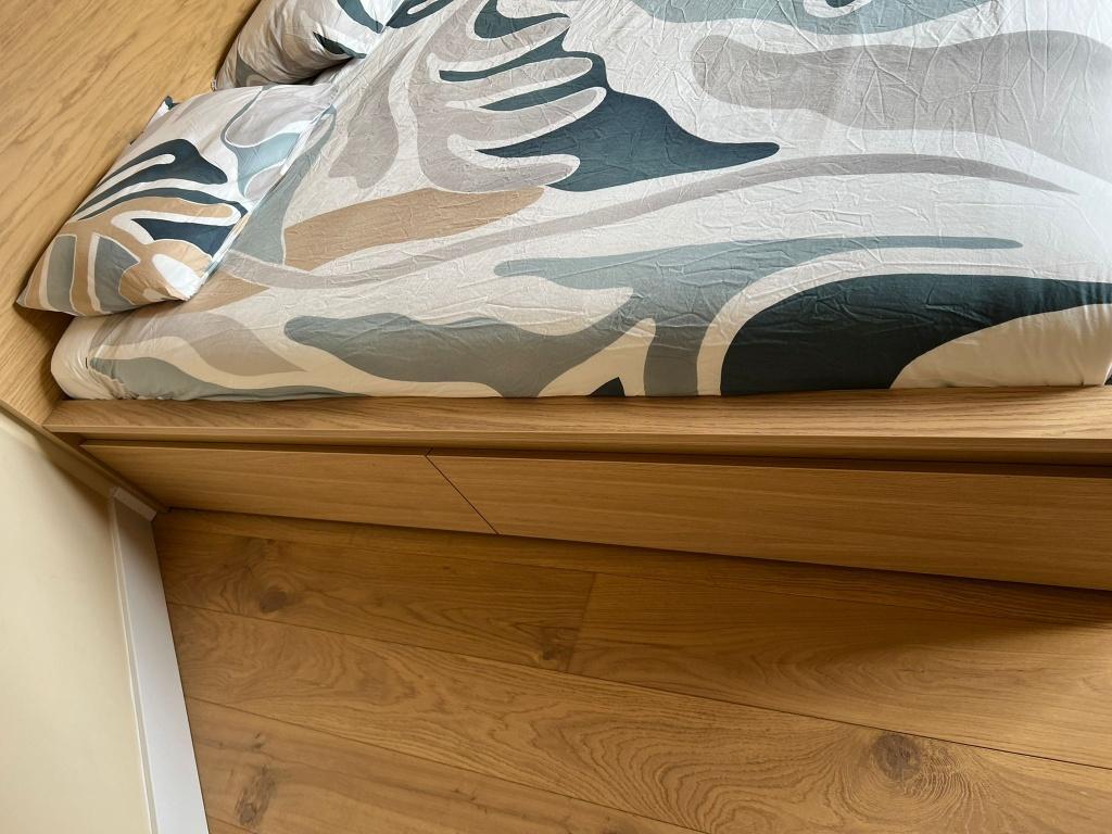 IKEA MALM Bed + Mattress 160x200 | 4 Drawers, Huis en Inrichting, Slaapkamer | Bedden, Ophalen, Bruin, Tweepersoons, Zo goed als nieuw