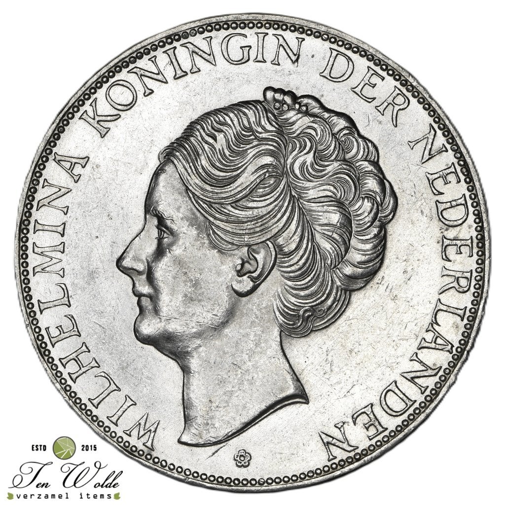 Nederland 2½ gulden 1938 Grofhaar UNC, Zilver, Ophalen of Verzenden, Koningin Wilhelmina, Losse munt
