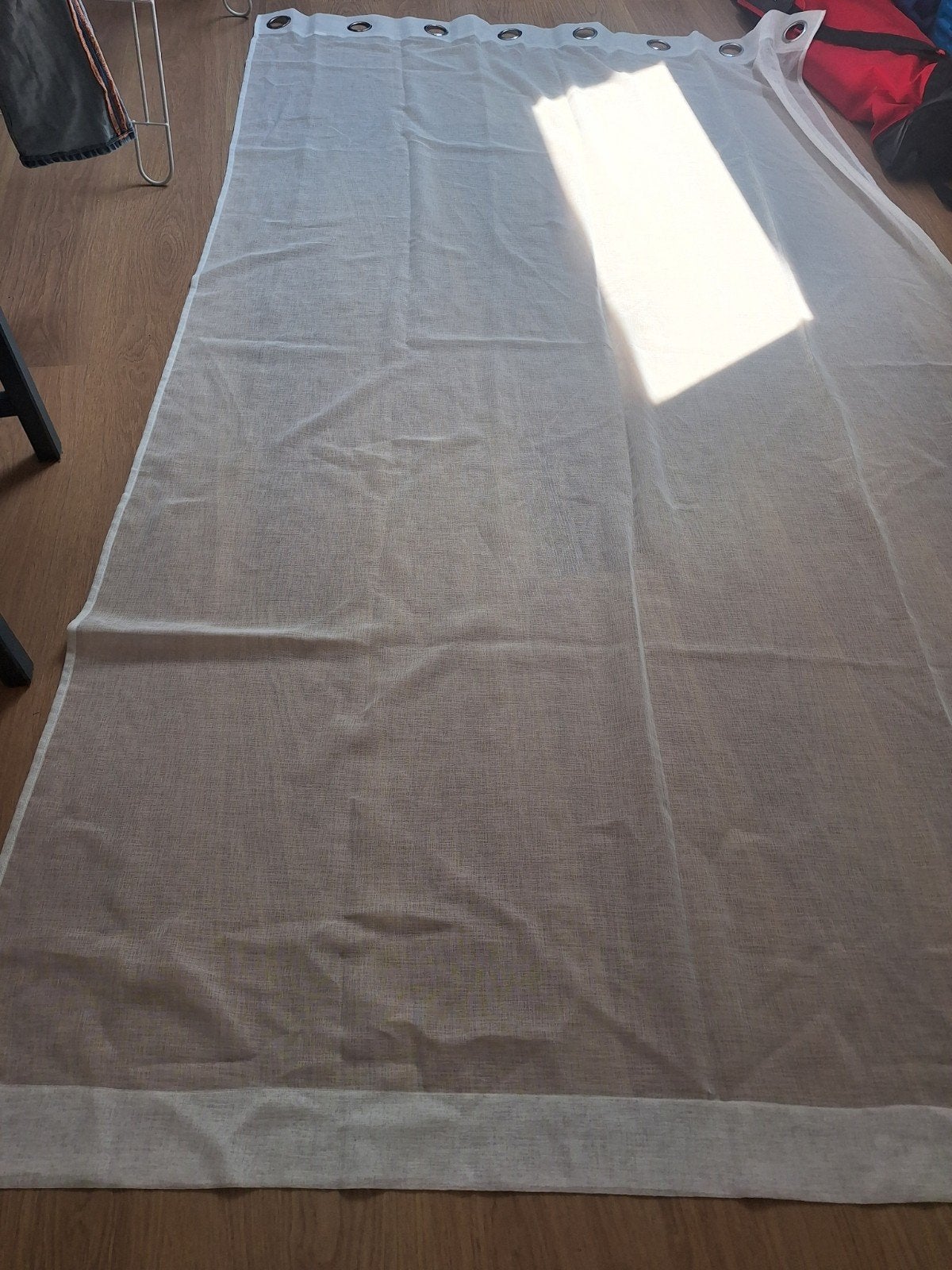 vitrage met ringen wit 6 stuks, Ophalen, Gebruikt, Inbetween gordijn, 140 cm