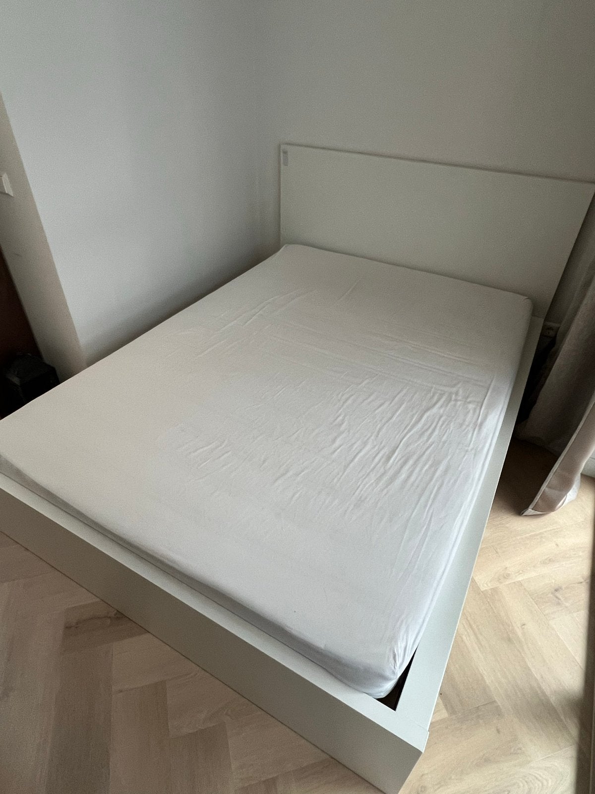 IKEA Malm bed 140 cm met 2 lades en matras, Ophalen, Gebruikt, Wit, 140 cm