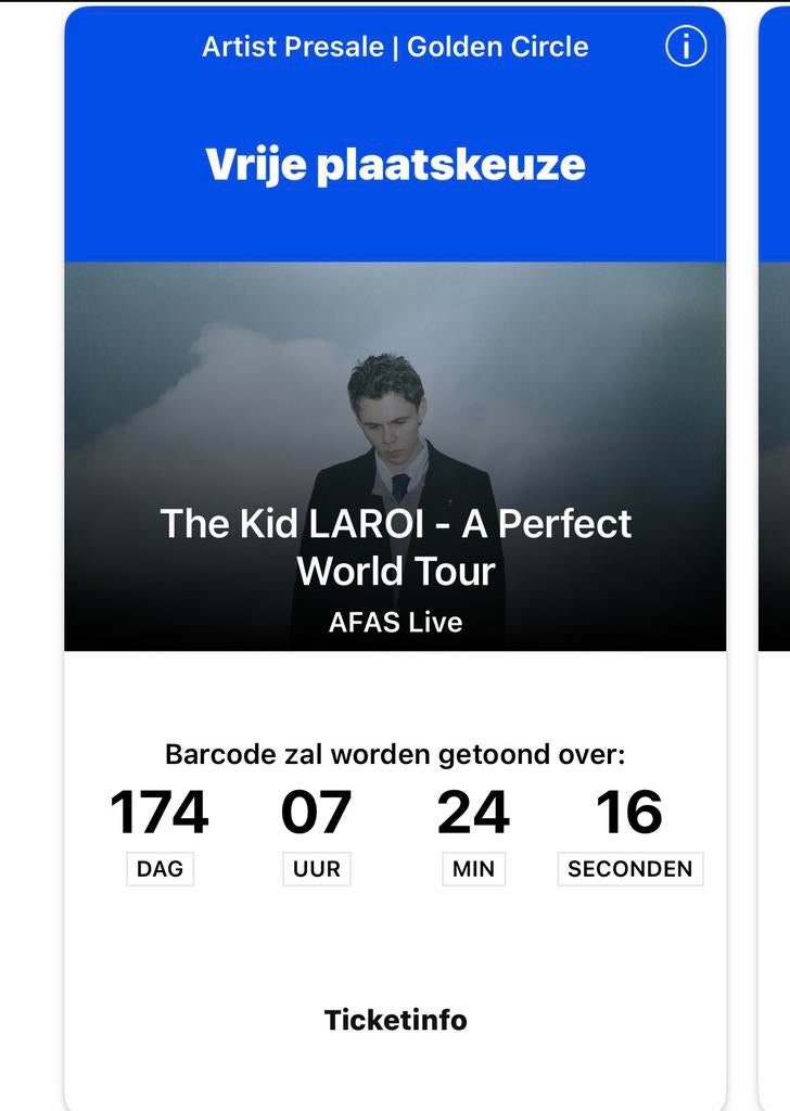 The Kid Laroi concert afas golden circle, Eén persoon