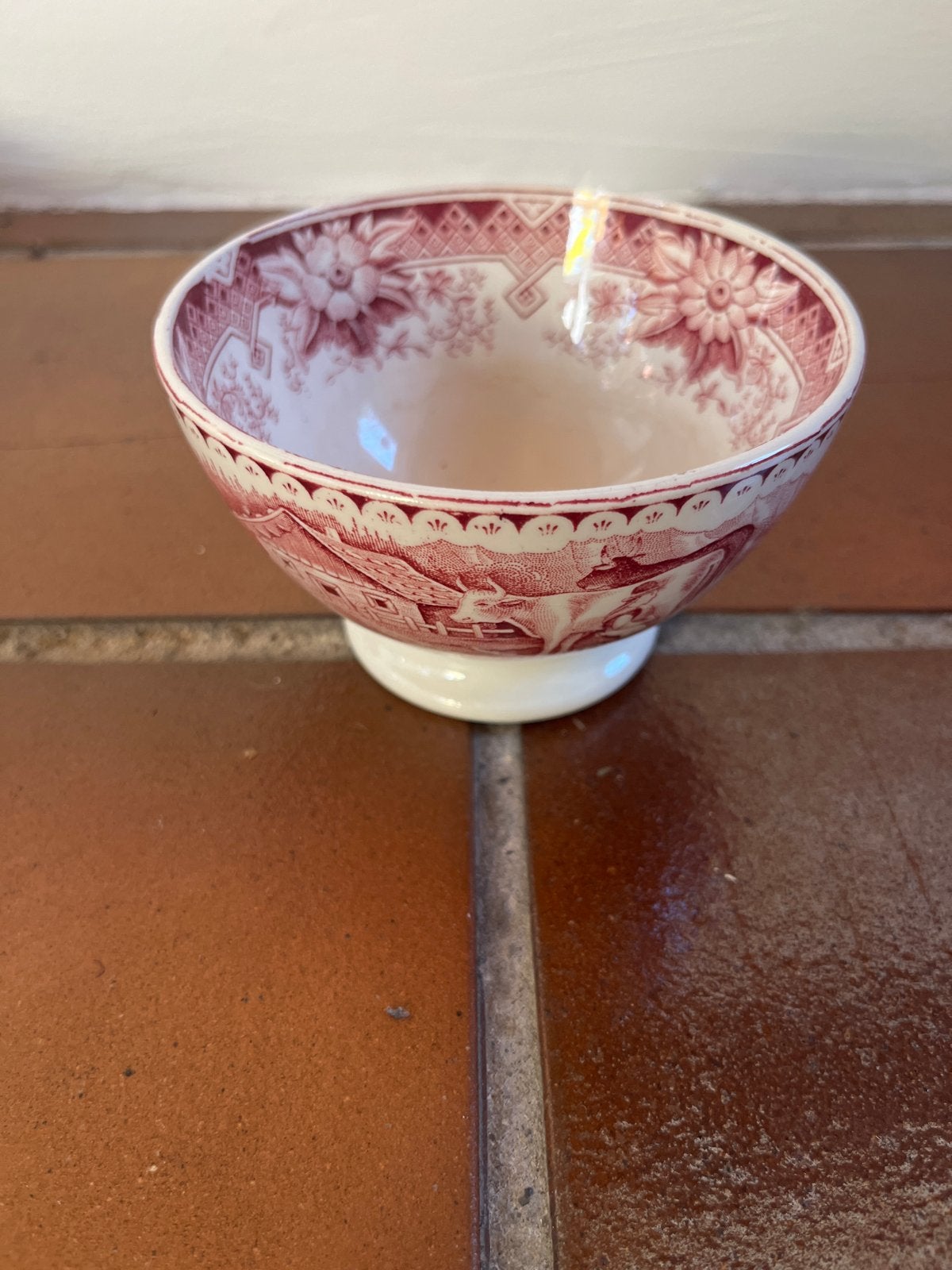 Antieke Spoelkom Société Céramique - Laitière Rood, Antiek en Kunst, Ophalen