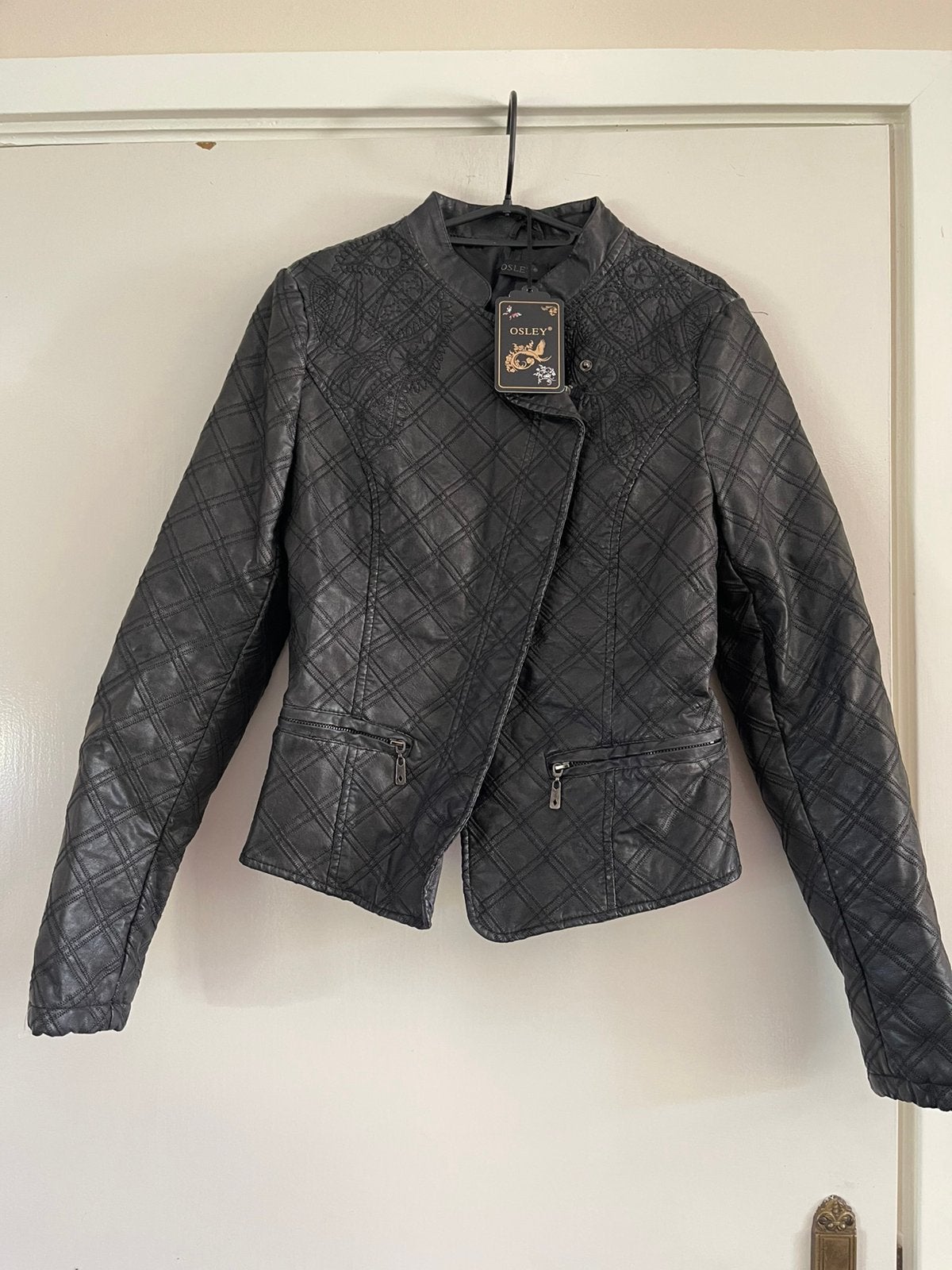 Zwart biker jasje van OSLEY |, Verzenden, Nieuw, Maat 36 (S), Zwart