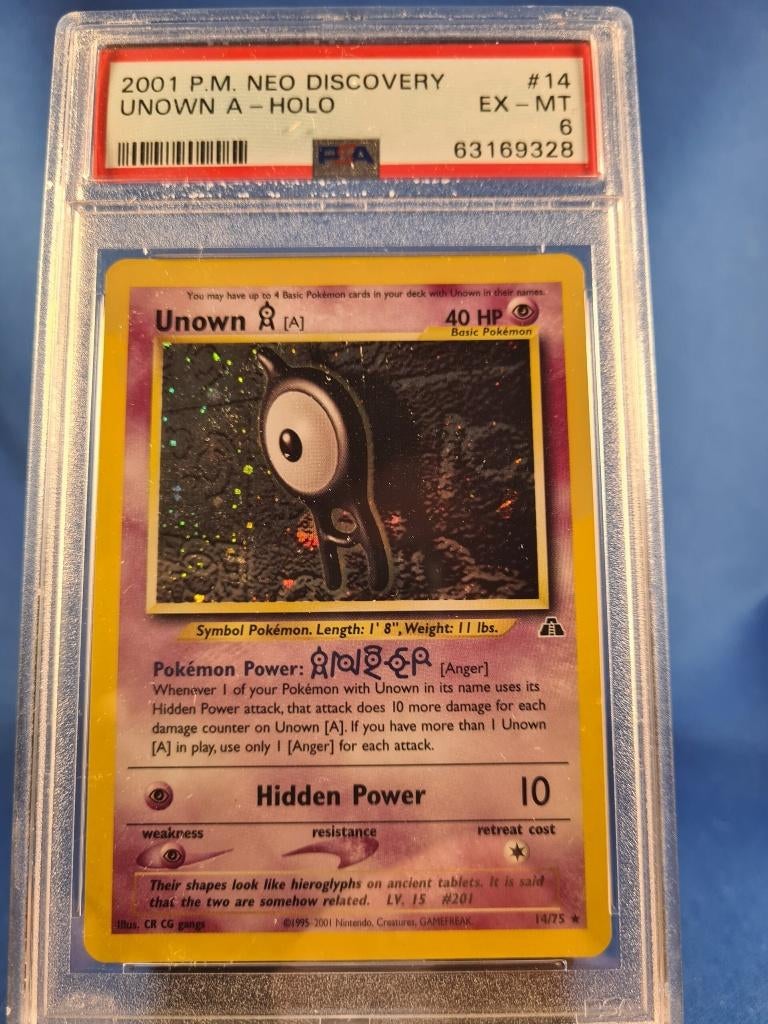 Unown [A] 14/75 - Neo Discovery (PSA 6), Verzenden, Gebruikt