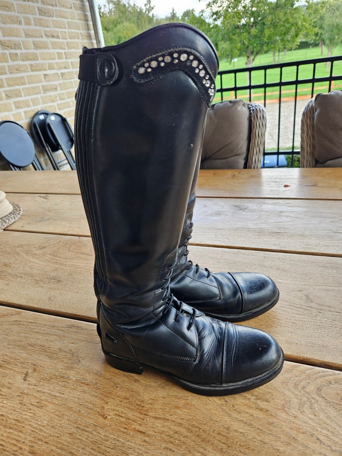 Leren rijlaarzen meisje Maat 36 N, Dieren en Toebehoren, Ophalen of Verzenden, Zo goed als nieuw, Dressuur, Schoeisel